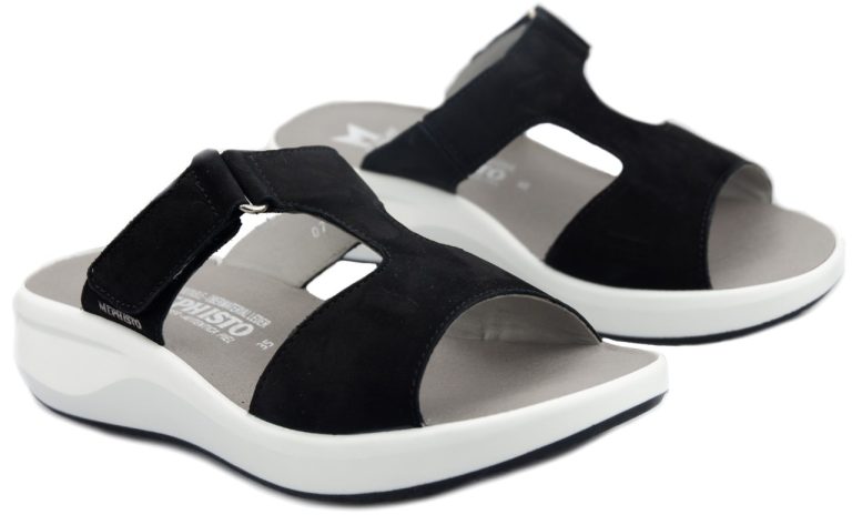 Mephisto TEENY dames slipper - zwart nubuck